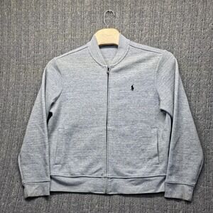Polo Ralph Lauren Full Zip Jacket Men XL Gray Track Sweatshirt Bomber Pony Logo